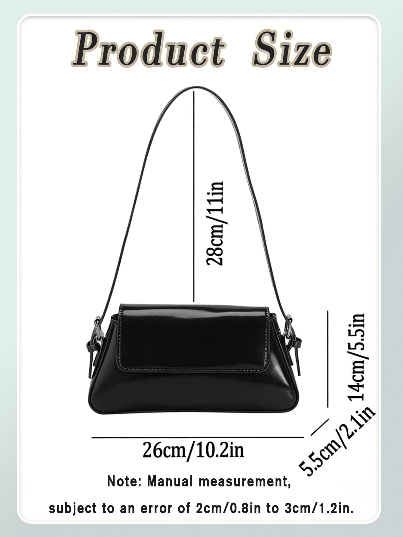 Fashion Baguette Shoulder Bag For Women Solid Color Handbag Pu Leather Underarm Bag Water Resistant Flap Bag For Gift Wedding Date Night Graduation