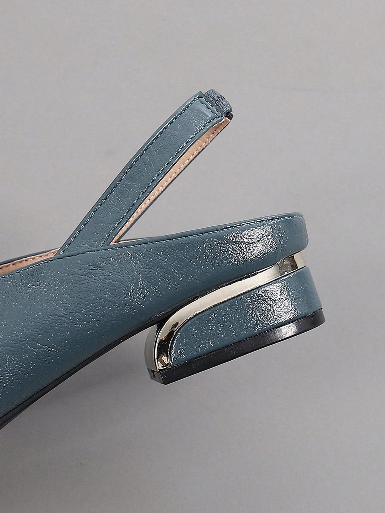 Fashion Blue Flats For Women, Ruched Detail Point Toe Slingback Flats