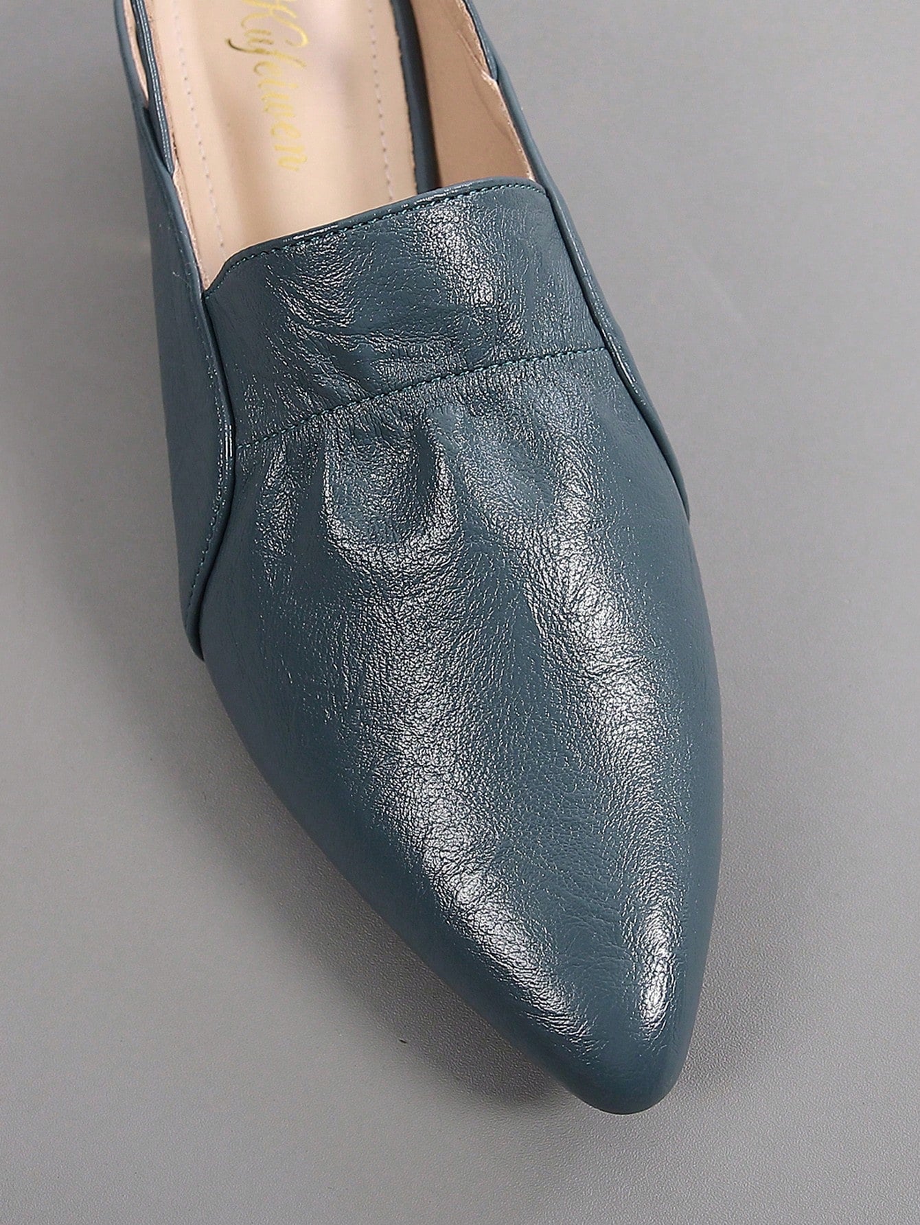 Fashion Blue Flats For Women, Ruched Detail Point Toe Slingback Flats