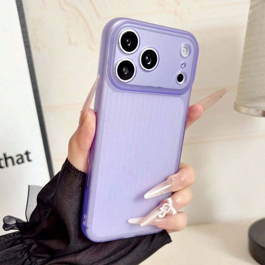 Fashion Linear Groove Bumper Case For IPhone 17 16 15 14 Pro Max Luxury Non-Slip Drop Protection Shockproof Integrated Camera Armor Cover