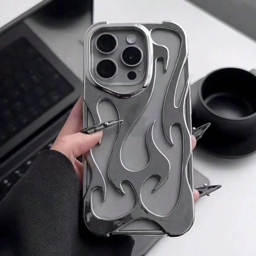 Fashion New Hollow Flame Pattern Anti-Drop Electroplated Soft Shell/Phone Case Suitable For IP, Galax, Sam/15ProMax/16promax/16pro/14promax/14pro/13promax/IPhone16/11/12/13/14/15/A13/A14/A15/S22ultra