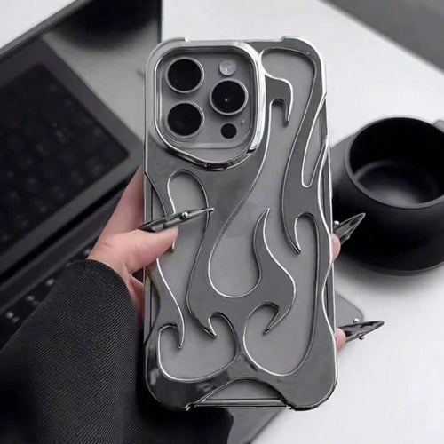 Fashion New Hollow Flame Pattern Anti-Drop Electroplated Soft Shell/Phone Case Suitable For IP, Galax, Sam/15ProMax/16promax/16pro/14promax/14pro/13promax/IPhone16/11/12/13/14/15/A13/A14/A15/S22ultra