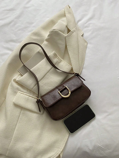 Fashion Women's Plain Color Flap Shoulder Bag