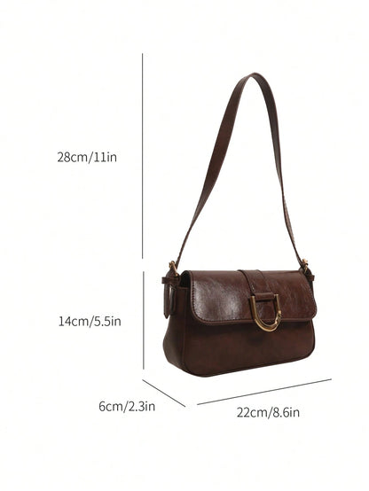 Fashion Women's Plain Color Flap Shoulder Bag