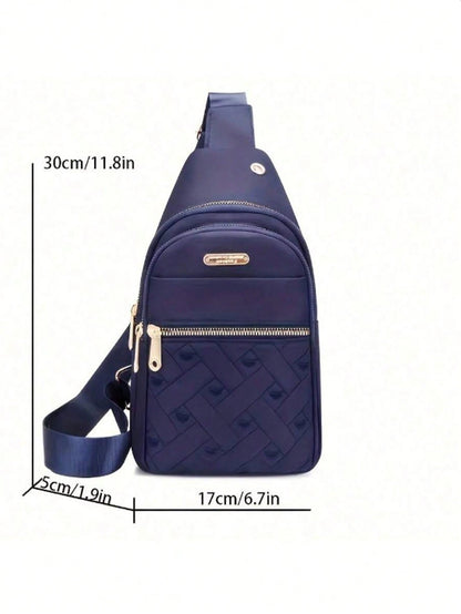 Fashionable And Durable Nylon Chest Bag- Multi-Functional Shoulder Crossbody Bag With Secure Strap, Suitable For Outdoor Adventure And Casual Wear