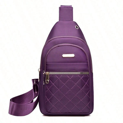 Fashionable And Durable Nylon Chest Bag- Multi-Functional Shoulder Crossbody Bag With Secure Strap, Suitable For Outdoor Adventure And Casual Wear