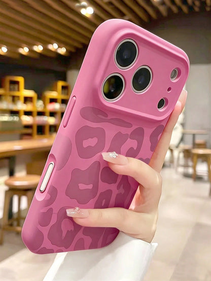 Fashionable Fuchsia Leopard Print Phone Case Compatible With IPhone 17 Pro Max/17 Pro/17/16 Pro Max/16/16 Pro/15/15 Pro Max/15 Pro/11/12/13/14 Pro Max/12 Pro/12 Pro Max/13 Pro/13 Pro Max/14 Pro/14 Pro