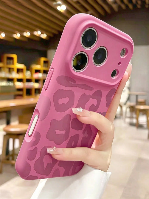 Fashionable Fuchsia Leopard Print Phone Case Compatible With IPhone 17 Pro Max/17 Pro/17/16 Pro Max/16/16 Pro/15/15 Pro Max/15 Pro/11/12/13/14 Pro Max/12 Pro/12 Pro Max/13 Pro/13 Pro Max/14 Pro/14 Pro