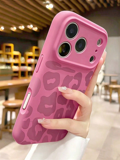 Fashionable Fuchsia Leopard Print Phone Case Compatible With IPhone 17 Pro Max/17 Pro/17/16 Pro Max/16/16 Pro/15/15 Pro Max/15 Pro/11/12/13/14 Pro Max/12 Pro/12 Pro Max/13 Pro/13 Pro Max/14 Pro/14 Pro