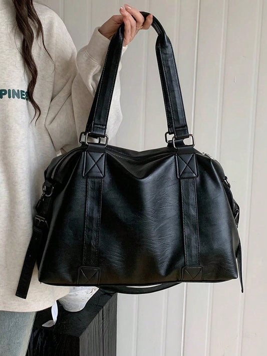 Fashionable Large Capacity Shoulder Underarm Bag, Versatile Women's Soft Leather Tote Bag