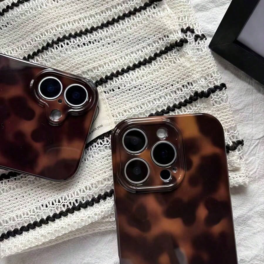 Fashionable Leopard Print & Tie Dye Gradient Phone Case, Suitable For 17 Pro Max/17 Air/ 16 Pro MAX/15 Pro Max/14 Pro/13 Pro/12/11, Personalized Phone Case For Men And Women, Middle Eastern Style