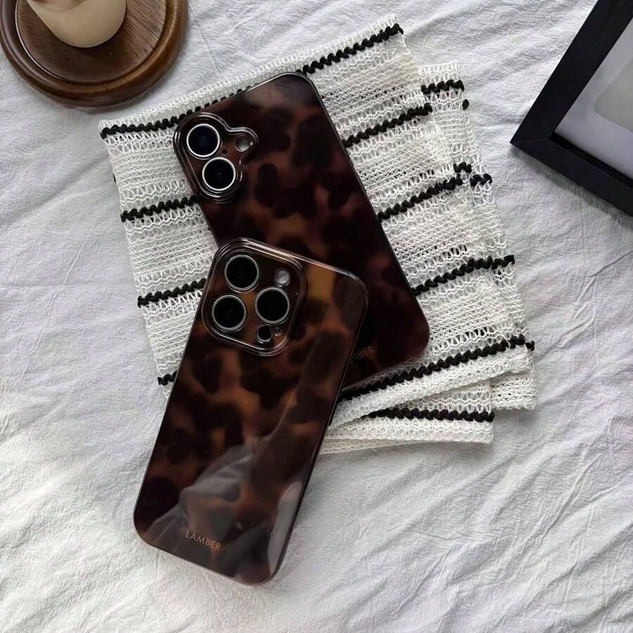Fashionable Leopard Print & Tie Dye Gradient Phone Case, Suitable For 17 Pro Max/17 Air/ 16 Pro MAX/15 Pro Max/14 Pro/13 Pro/12/11, Personalized Phone Case For Men And Women, Middle Eastern Style