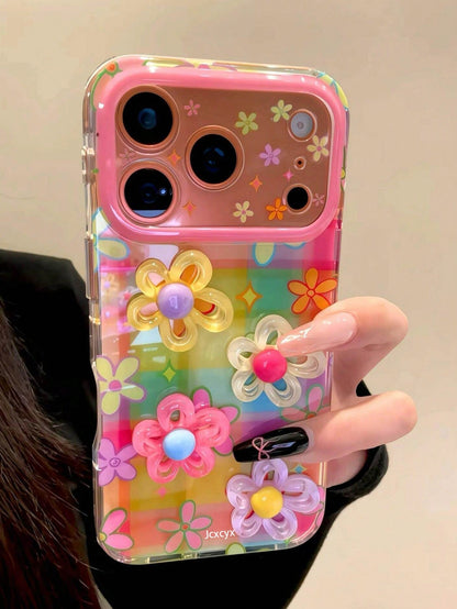 Fashionable New 3D Autumn/Winter Brown Plaid Compatible With Apple 18 17 Air 11 12 13 14 15 16 Pro Max IMD Shockproof Protective Case