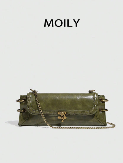 Fashionable Versatile Shoulder Bag Crossbody Bag Clutch Bag Bull Bag With Buckle And Zipper Dual Closure Elegant Evening PU Material Vintage Style Women's Handbag Suitable For Dating Travel Commuting