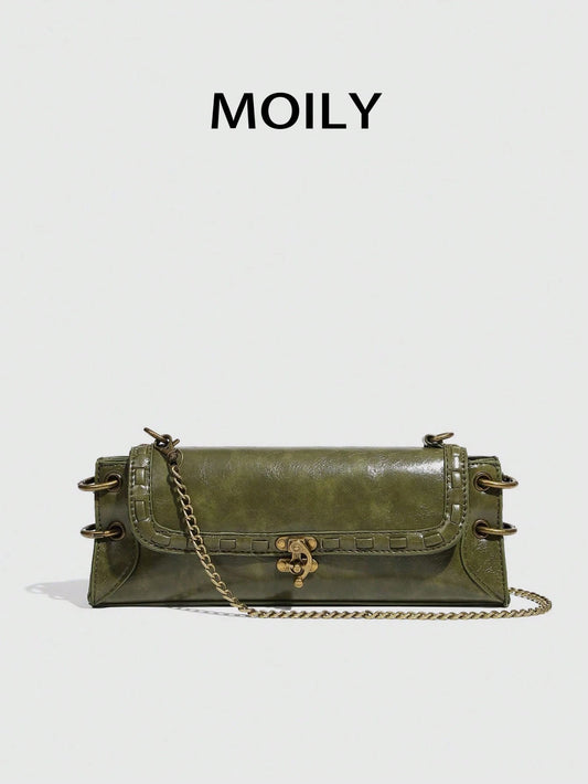 Fashionable Versatile Shoulder Bag Crossbody Bag Clutch Bag Bull Bag With Buckle And Zipper Dual Closure Elegant Evening PU Material Vintage Style Women's Handbag Suitable For Dating Travel Commuting