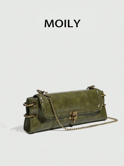 Fashionable Versatile Shoulder Bag Crossbody Bag Clutch Bag Bull Bag With Buckle And Zipper Dual Closure Elegant Evening PU Material Vintage Style Women's Handbag Suitable For Dating Travel Commuting