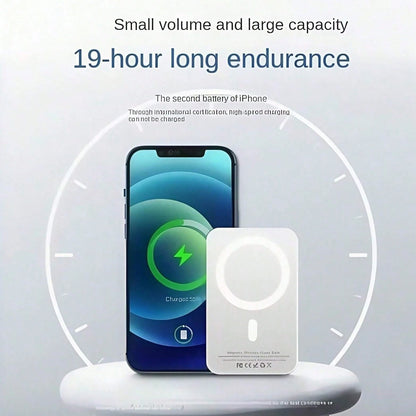 Fast Charging Magnetic Power Bank Portable Power Supply MagSafe Ring For Battery Pack 5000mAh Magnetic Power Bank With Type-C Cable Fast Charging Lighting Input Wireless Portable Charger For 16/15/14