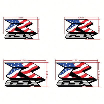 FCV 4 Packs Motorcycle Fairing Sticker Decal, Reflective Vinyl Decal Compatible With Suzuki GSXR750 1000 600 VTR750 GSXR 600 750 1000 CBR1000RR Fairing Kit Stickers Decals- 11.5cm&5cm