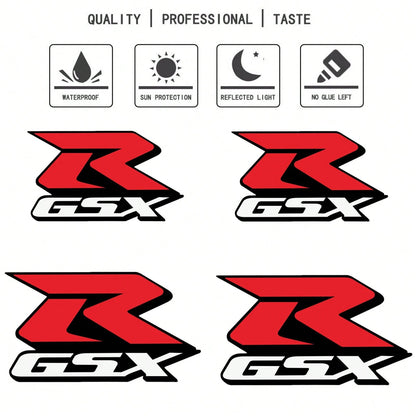 FCV 4 Packs Motorcycle Fairing Sticker Decal, Reflective Vinyl Decal Compatible With Suzuki GSXR750 1000 600 VTR750 GSXR 600 750 1000 CBR1000RR Fairing Kit Stickers Decals- 11.5cm&5cm