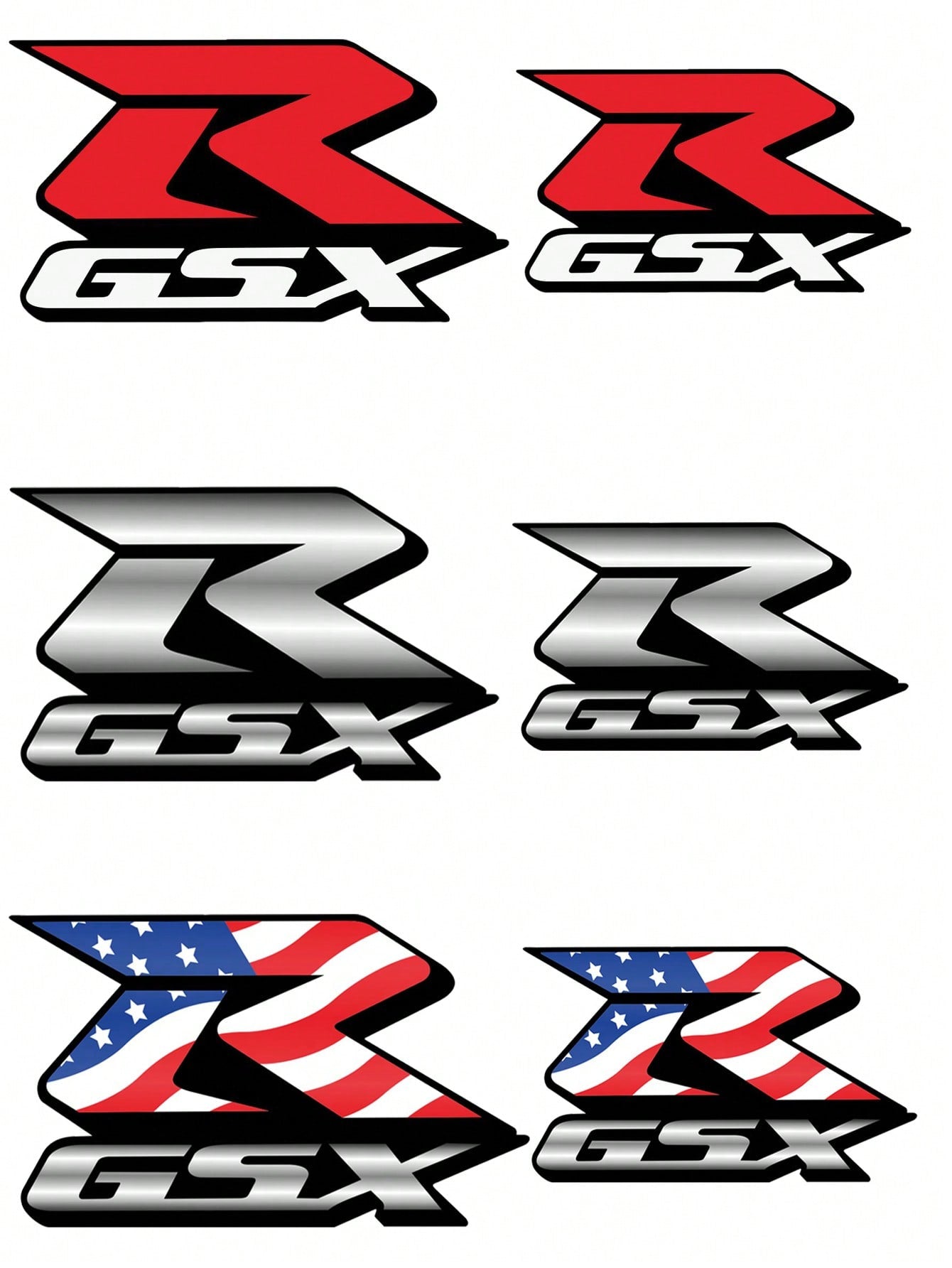 FCV 4 Packs Motorcycle Fairing Sticker Decal, Reflective Vinyl Decal Compatible With Suzuki GSXR750 1000 600 VTR750 GSXR 600 750 1000 CBR1000RR Fairing Kit Stickers Decals- 11.5cm&5cm
