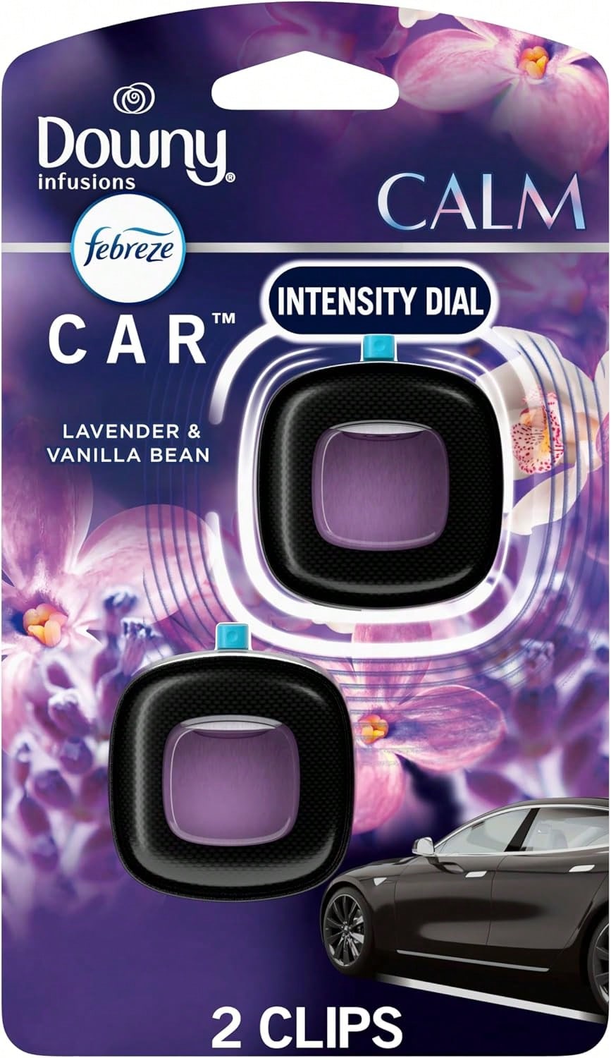Febreze Car Vent Clip, Downy Calm Scent, 2 Count, 0.13 Oz Total