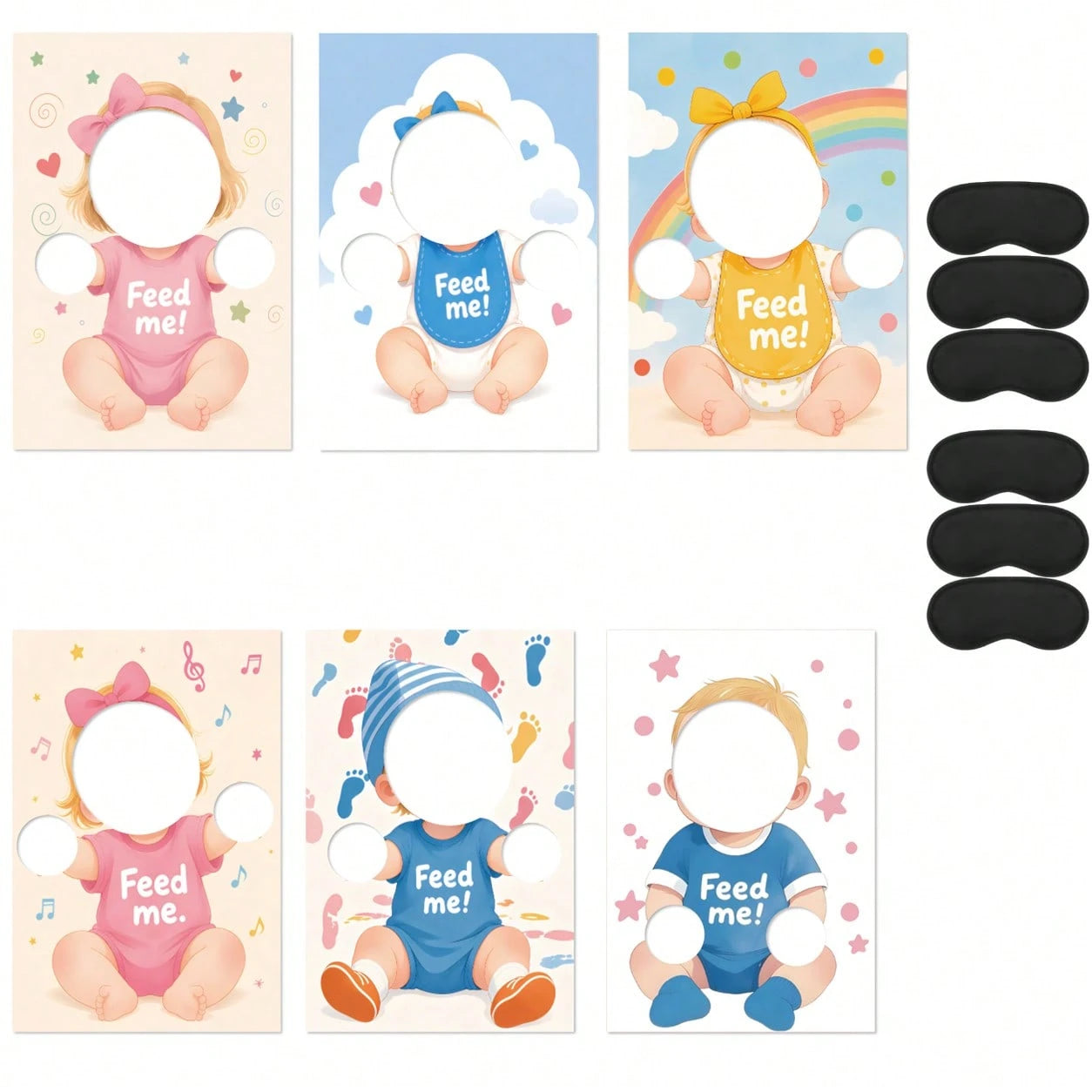 Feed The Baby Game, Baby Shower Game Backdrop, Fun Baby Shower Game, Blindfolded Feeding Game Banner, Suitable For Gender Reveal, Wedding Party Events