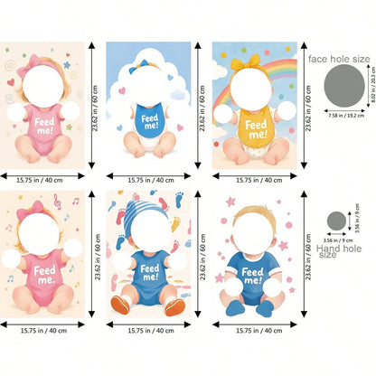 Feed The Baby Game, Baby Shower Game Backdrop, Fun Baby Shower Game, Blindfolded Feeding Game Banner, Suitable For Gender Reveal, Wedding Party Events