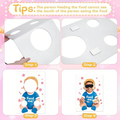 Feed The Baby Game, Baby Shower Game Backdrop, Fun Baby Shower Game, Blindfolded Feeding Game Banner, Suitable For Gender Reveal, Wedding Party Events