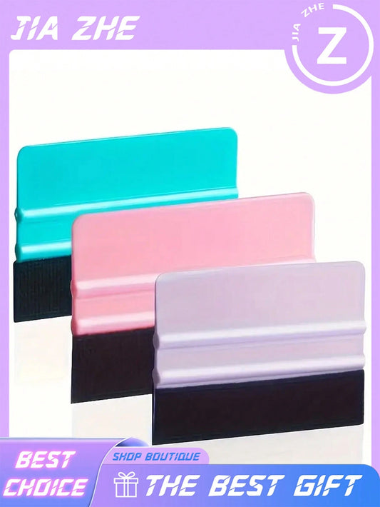 Felt Edge Squeegee Car Window Film Application Tool, 4pcs Vinyl Film Application Tool Set, Car Window Film Application Kit, Car Straight Edge Squeegee Tool, Suitable For All Vinyl Film, Car Window Fil