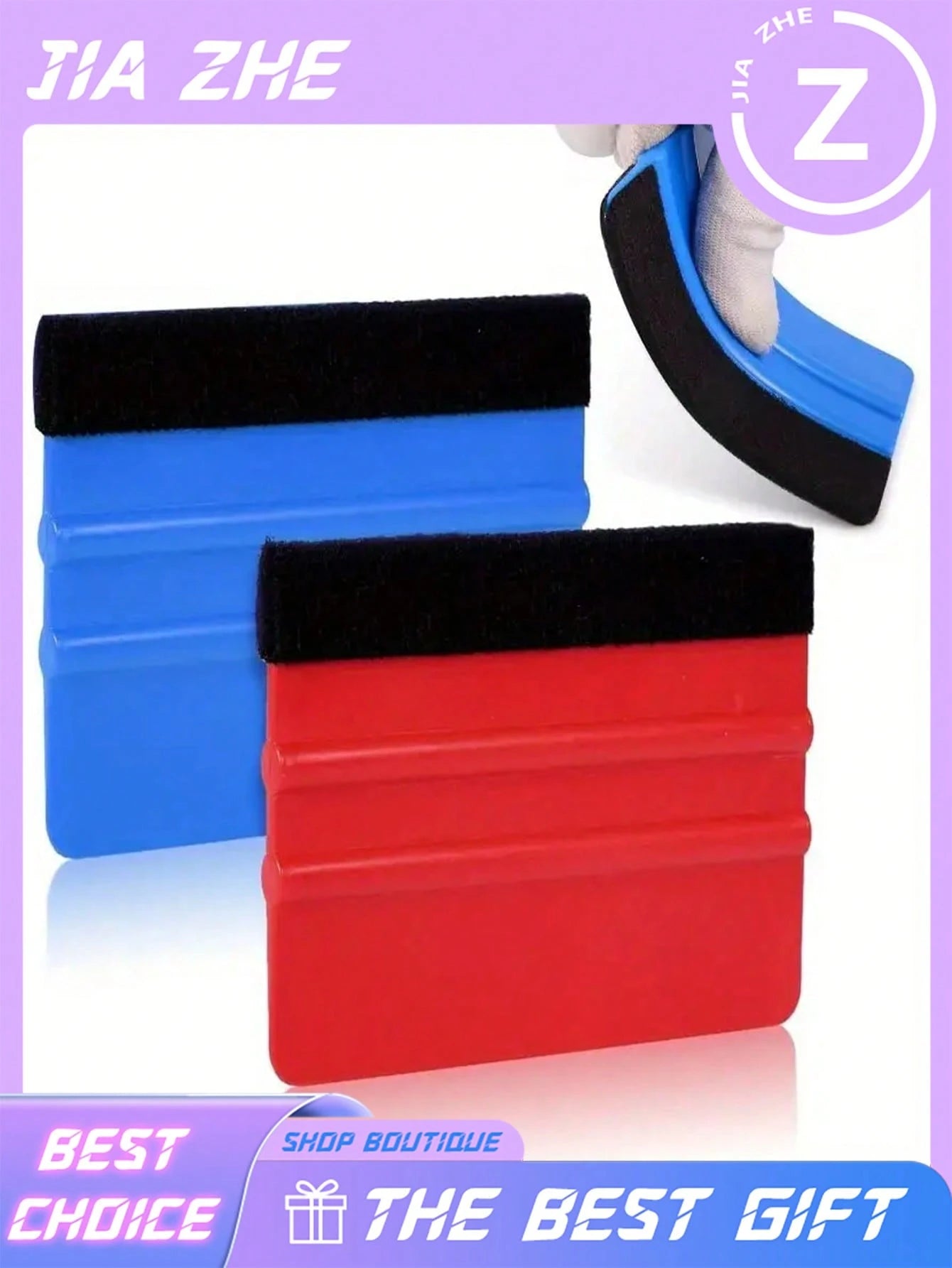 Felt Edge Squeegee Car Window Film Application Tool, 4pcs Vinyl Film Application Tool Set, Car Window Film Application Kit, Car Straight Edge Squeegee Tool, Suitable For All Vinyl Film, Car Window Fil