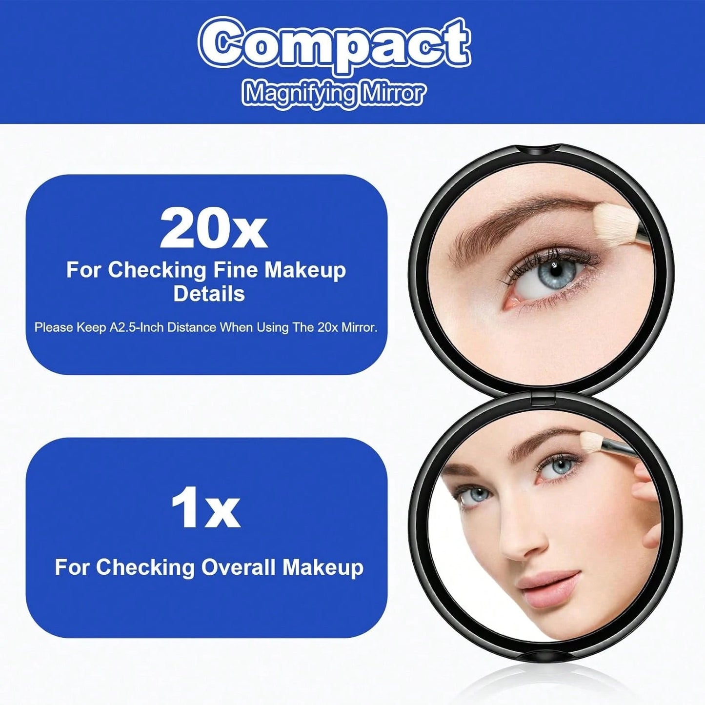 Foldable Double-Sided 10x/30x/40x/50x Magnifying Makeup Mirror With Light, Suitable For Home Decor, Bathroom, Vanity, Bedroom, Travel, Dorm, Great Gift For Women