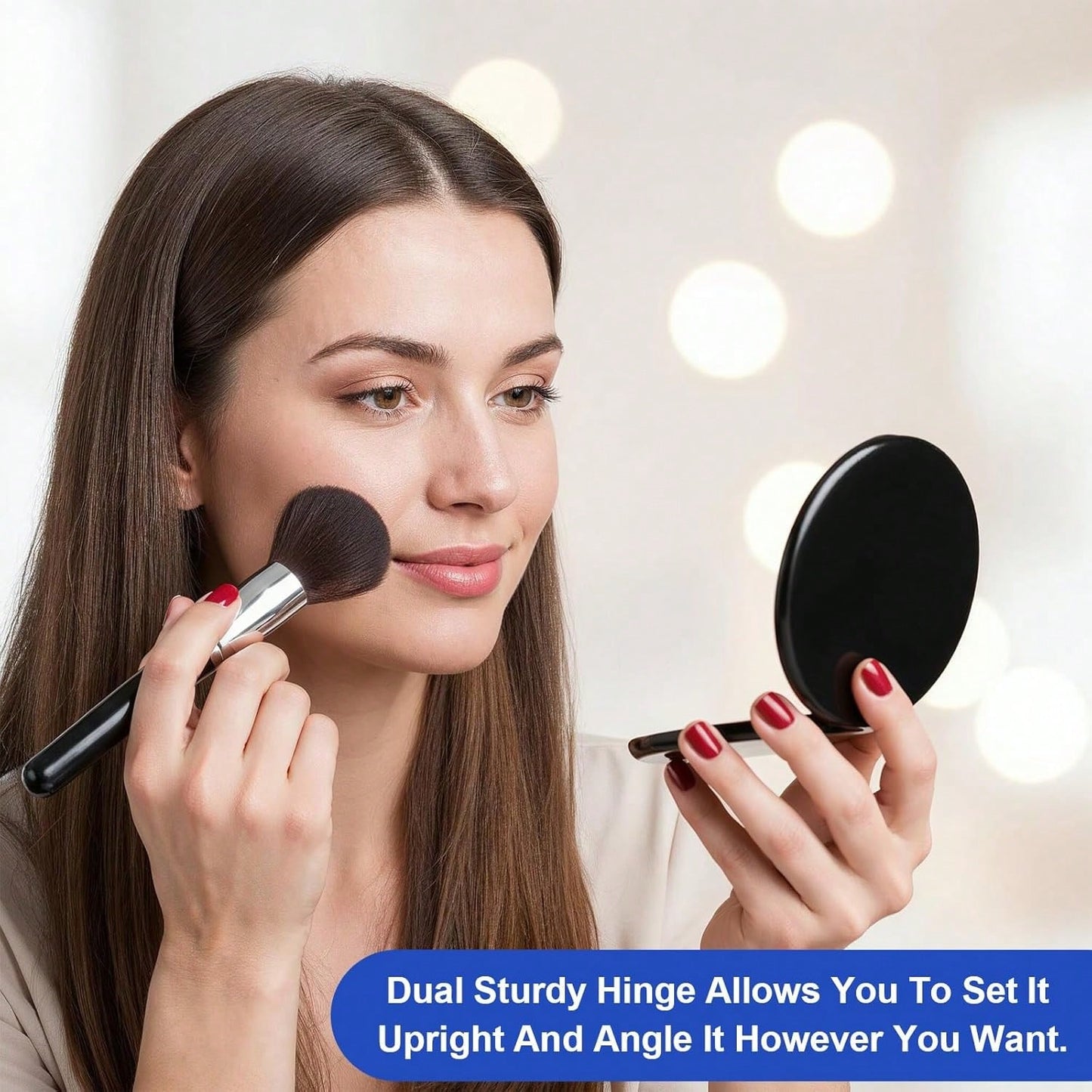 Foldable Double-Sided 10x/30x/40x/50x Magnifying Makeup Mirror With Light, Suitable For Home Decor, Bathroom, Vanity, Bedroom, Travel, Dorm, Great Gift For Women