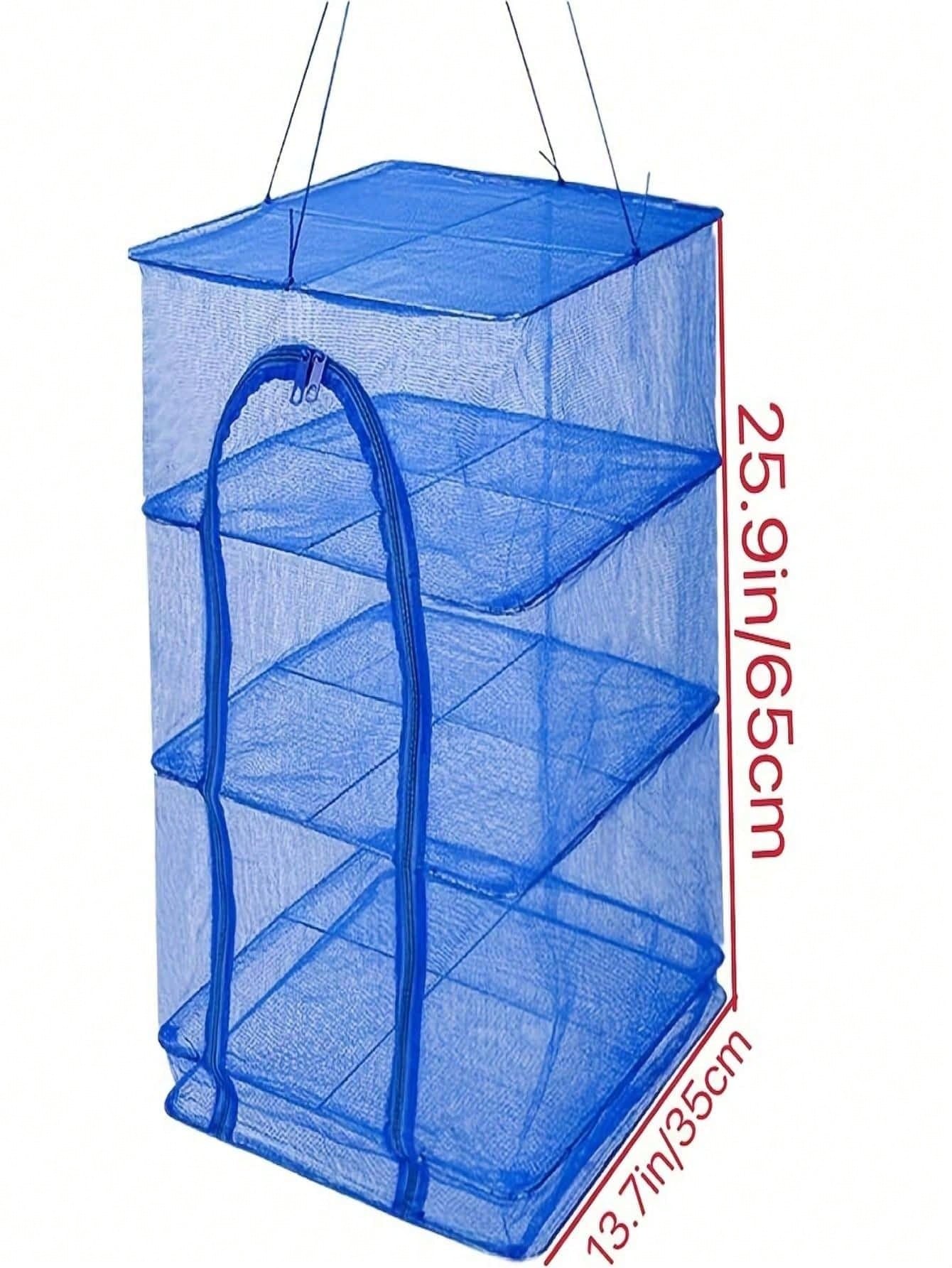 Foldable Hanging Drying Rack For Shrimp, Fish, Vegetables, And Herbs- Mesh Drying Net (25.59X13.78X13.78in), Kitchen Stuff Camping