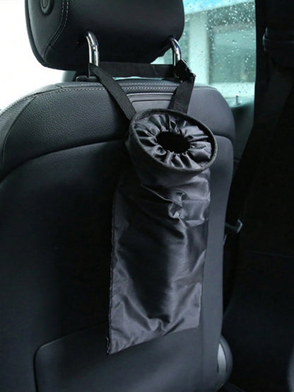 Foldable Multi-Function Portable Oxford Cloth Car Trash Can, Black Garbage Storage Bag, Compact Car Interior Waste Bin, Multi-Purpose Vehicle Cleaning Storage Box; Can Be Hung On Seat Back, Dedicated
