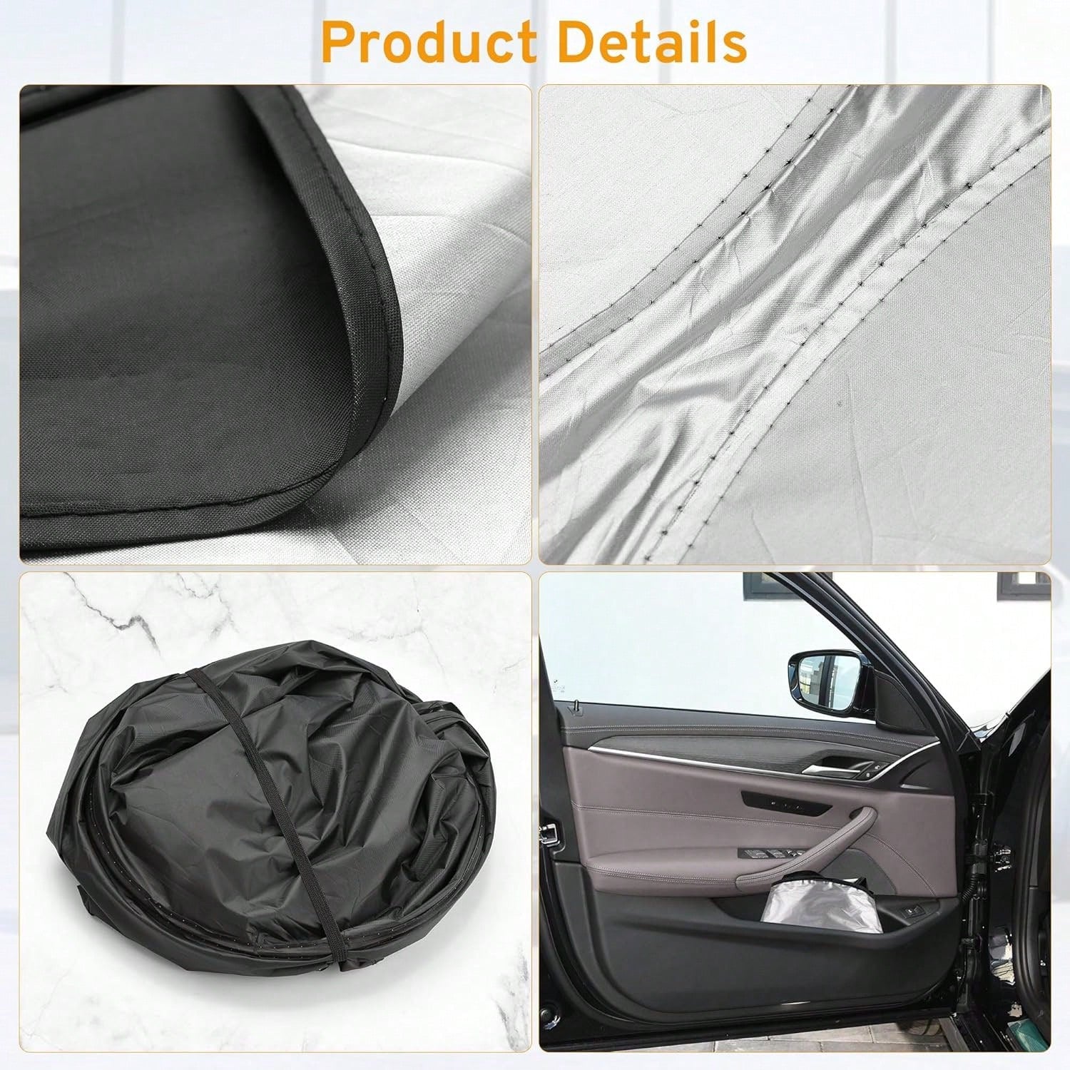 Foldable Windshield Sun Shade, Front Window Sunshade, Blocks UV Rays To Keep Your Car Cool, Universal Thick Sunscreen Board For Car Interior Shading And Cooling