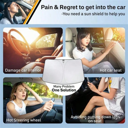 Foldable Windshield Sun Shade, Front Window Sunshade, Blocks UV Rays To Keep Your Car Cool, Universal Thick Sunscreen Board For Car Interior Shading And Cooling