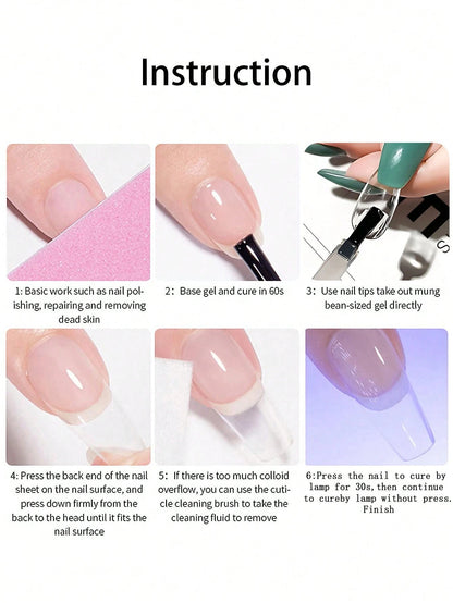 FULL BEAUTY 1pc 10g Transparent Fake Nail Glue, Super Strong Gel Nail Adhesive, Decoration Adhesive, Extension & Reinforcement Adhesive, Soft Nail Sticker Gel, Quick Drying Long-Lasting Manicure Tool