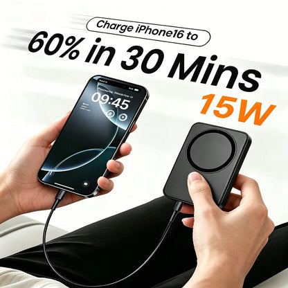 GAWFOLK MagSafe Magnetic Wireless Power Bank, 5000mAh/10000mAh 22.5W PD Fast Charging Power Bank Portabler With USB-C Port, Mini External Battery Pack, Portable Charger For IPhone 17/16/15 Pro Max/14