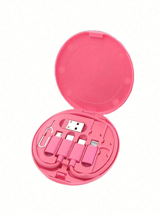 Gesen USB Adapter Kit: Multi Charging Cable Box, Phone Stand Tray, Ejector Pin, Data Cable Storage Box Compatible With IPhone/Android/Type-C/ Compatible With IPhone, Android, Camera, MP3 Universal Ada