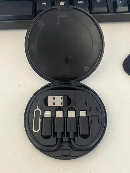 Gesen USB Adapter Kit With Multi Charging Cables, Phone Holder Stand, Storage Case For Phones- Compatible With IOS, Android, Type-C, Compatible With IPhone, Android, Camera, MP3 Universal Adapter