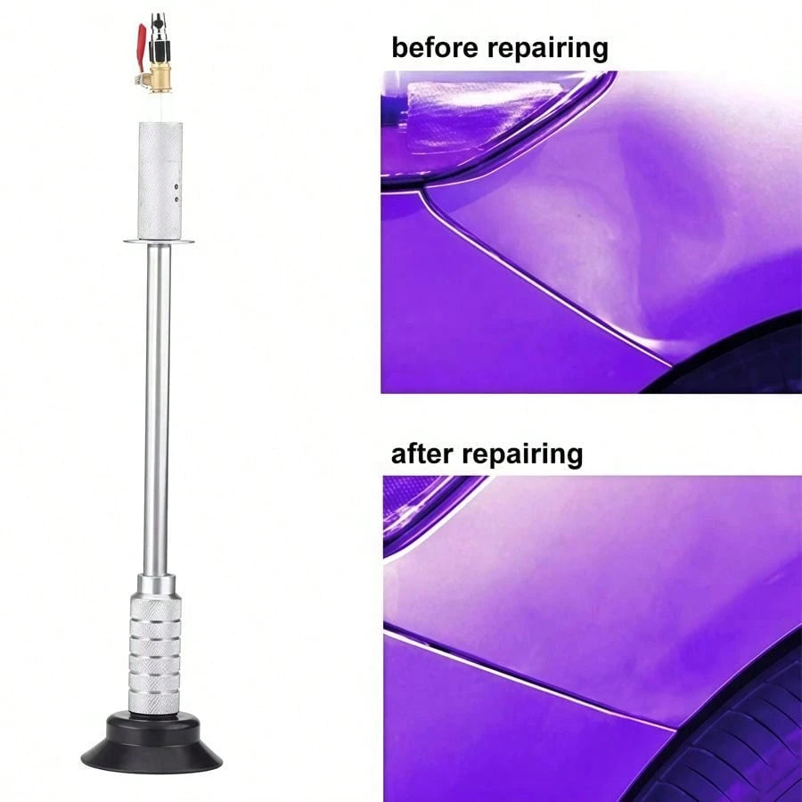 Gets Precision Air-Powered Car Dent Puller Featuring Strong Suction Cup Mounts And Slide Hammer For Effortless Auto Body Panel Repair And Dent Removal.