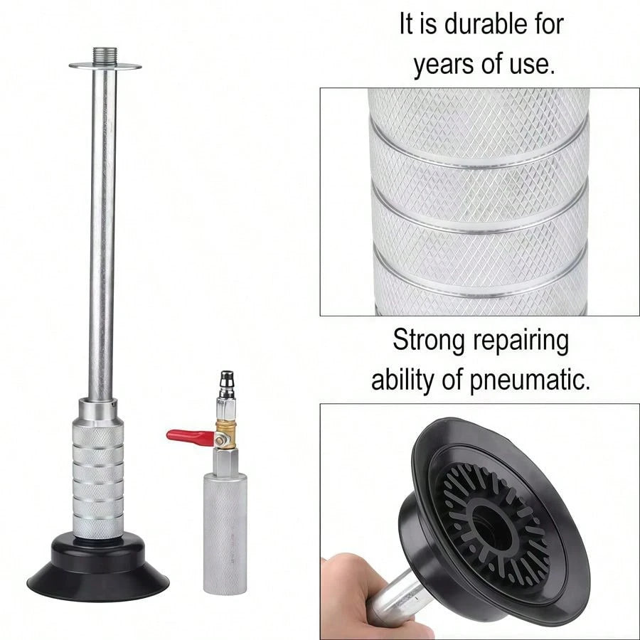 Gets Precision Air-Powered Car Dent Puller Featuring Strong Suction Cup Mounts And Slide Hammer For Effortless Auto Body Panel Repair And Dent Removal.