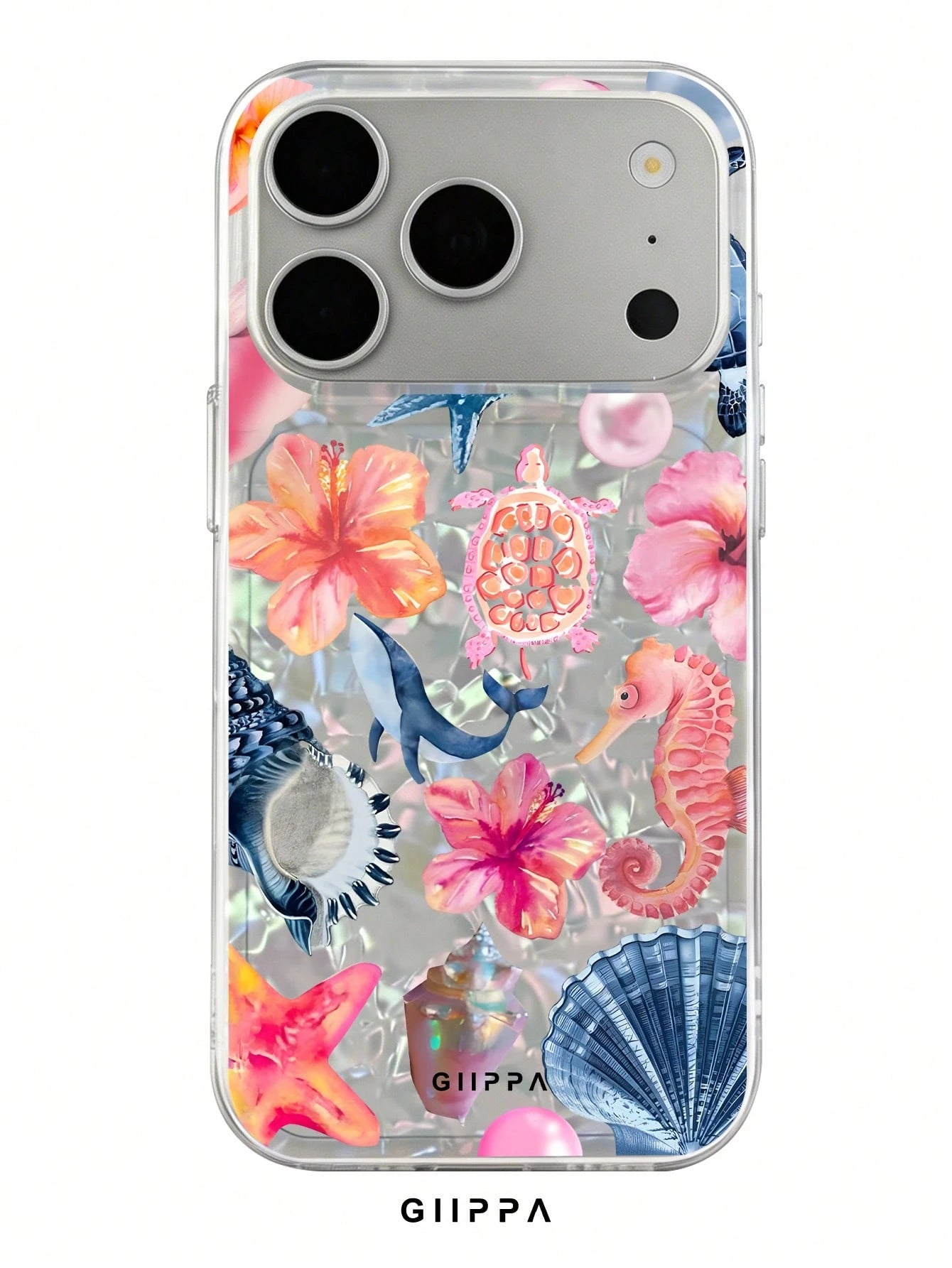 GIIPPA 1 Piece Ocean Mixed Pattern Design Phone 17 Pro Max Case, Suitable For Phone 16 Pro Max, 15 Pro Max, 14 Pro Max, Korean Stylish And Interesting Phone Case, Compatible With 11/12/13/14/15/145 P