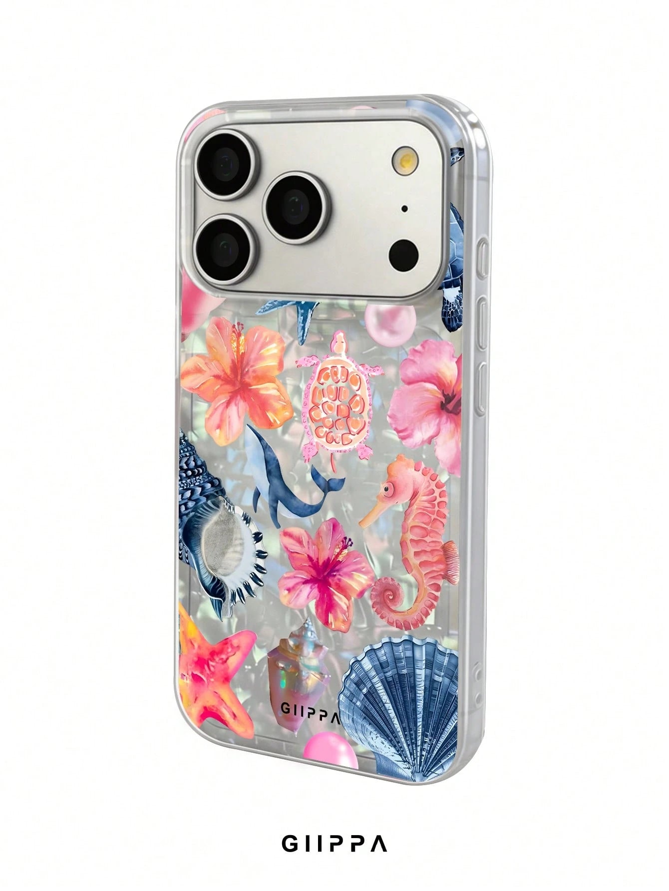 GIIPPA 1 Piece Ocean Mixed Pattern Design Phone 17 Pro Max Case, Suitable For Phone 16 Pro Max, 15 Pro Max, 14 Pro Max, Korean Stylish And Interesting Phone Case, Compatible With 11/12/13/14/15/145 P