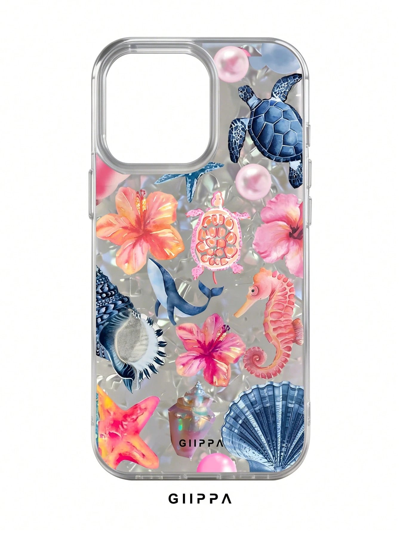 GIIPPA 1 Piece Ocean Mixed Pattern Design Phone 17 Pro Max Case, Suitable For Phone 16 Pro Max, 15 Pro Max, 14 Pro Max, Korean Stylish And Interesting Phone Case, Compatible With 11/12/13/14/15/145 P