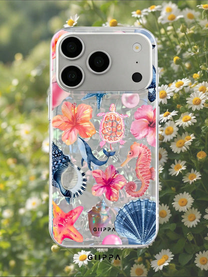 GIIPPA 1 Piece Ocean Mixed Pattern Design Phone 17 Pro Max Case, Suitable For Phone 16 Pro Max, 15 Pro Max, 14 Pro Max, Korean Stylish And Interesting Phone Case, Compatible With 11/12/13/14/15/145 P