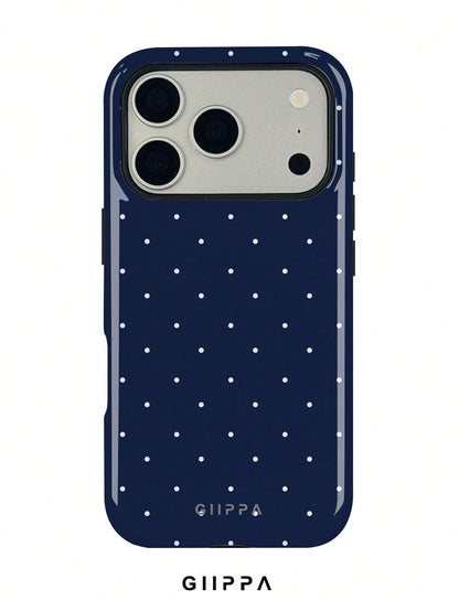 GIIPPA 1pc Burgundy Background With Pink Polka Dot Pattern Design, Phone 17 Pro Max Phone Case, Compatible With Phone 16 Pro Max, 15 Pro Max, 14 Pro Max, Korean-Style High-End Fashion Fun Phone Case