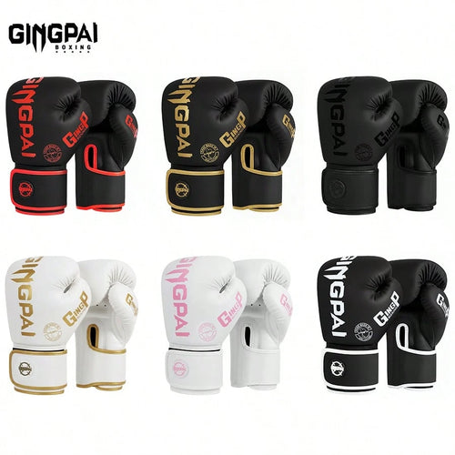 GINGPAI Boxing Gloves Sanda Combat Training Gloves For Adults And Teens, Unisex Muay Thai Professional Fighting Thick Padding