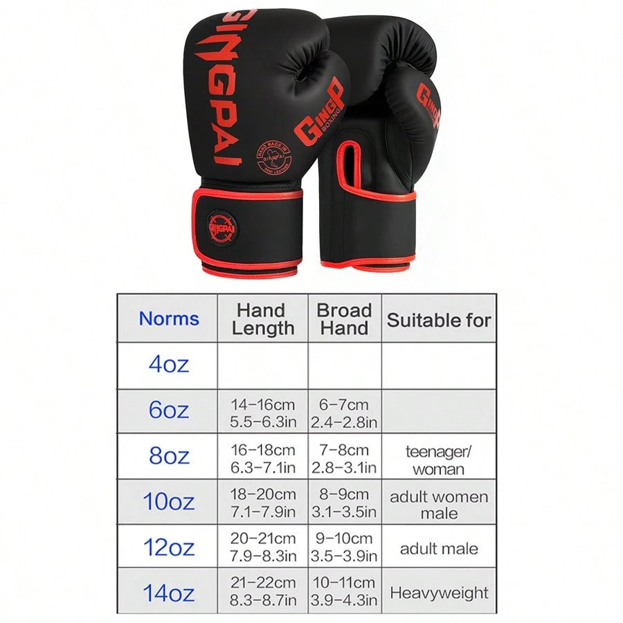 GINGPAI Boxing Gloves Sanda Combat Training Gloves For Adults And Teens, Unisex Muay Thai Professional Fighting Thick Padding