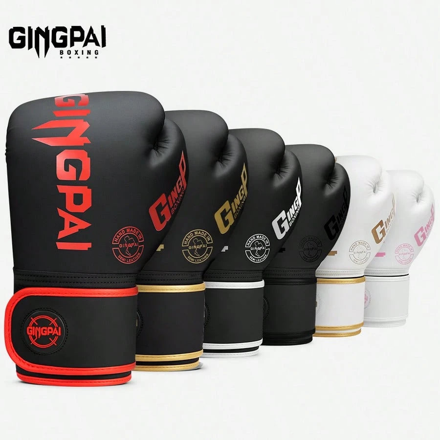 GINGPAI Boxing Gloves Sanda Combat Training Gloves For Adults And Teens, Unisex Muay Thai Professional Fighting Thick Padding
